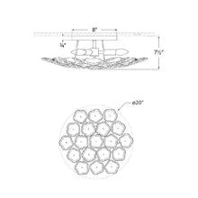 Load image into Gallery viewer, Leighton Flush Mount Ceiling Light - line drawing.
