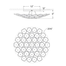 Load image into Gallery viewer, Leighton Flush Mount Ceiling Light - line drawing.
