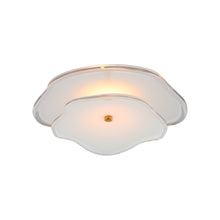 Load image into Gallery viewer, Leighton Layered LED Flush Mount Ceiling Light in Soft Brass/Cream.
