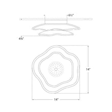 Load image into Gallery viewer, Leighton Layered LED Flush Mount Ceiling Light - line drawing.
