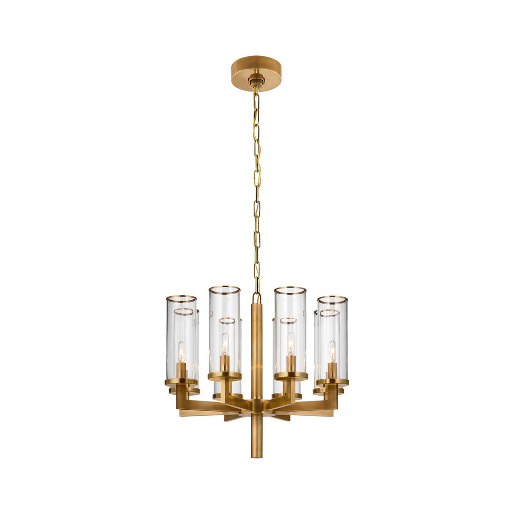 Liaison Chandelier in Single/Antique-Burnished Brass/Clear.