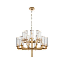 Load image into Gallery viewer, Liaison Chandelier in Double/Antique-Burnished Brass/Clear.
