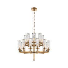 Load image into Gallery viewer, Liaison Chandelier in Double/Antique-Burnished Brass/Crackle.
