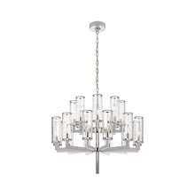 Load image into Gallery viewer, Liaison Chandelier in Double/Polished Nickel/Clear.
