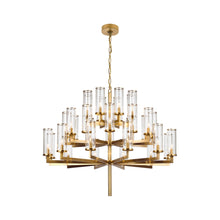Load image into Gallery viewer, Liaison Chandelier in Triple/Antique-Burnished Brass/Clear.
