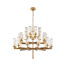 Load image into Gallery viewer, Liaison Chandelier in Triple/Antique-Burnished Brass/Crackle.
