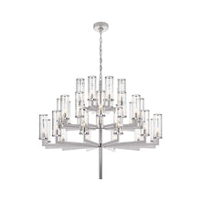 Load image into Gallery viewer, Liaison Chandelier in Triple/Polished Nickel/Clear.
