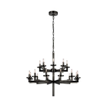 Load image into Gallery viewer, Liaison Double Tier Chandelier in Bronze.
