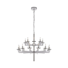 Load image into Gallery viewer, Liaison Double Tier Chandelier in Polished Nickel.
