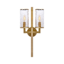 Load image into Gallery viewer, Liaison Double Wall Light in Antique-Burnished Brass/Crackle.
