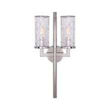 Load image into Gallery viewer, Liaison Double Wall Light in Polished Nickel/Crackle.
