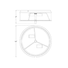 Load image into Gallery viewer, Liaison Flush Mount Ceiling Light - line drawing.
