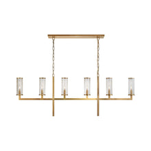 Load image into Gallery viewer, Liaison Linear Pendant Light in Antique-Burnished Brass/Crackle.
