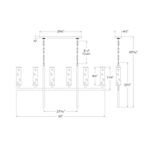 Load image into Gallery viewer, Liaison Linear Pendant Light - line drawing.
