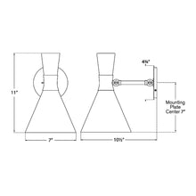Load image into Gallery viewer, Liam Small Articulating Wall Light - line drawing.
