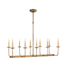 Load image into Gallery viewer, Linear Branched Chandelier in Hand-Rubbed Antique Brass/Without Shade.
