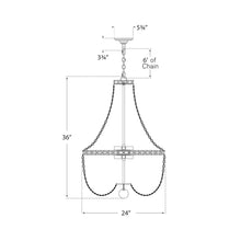 Load image into Gallery viewer, Linfort Basket Chandelier - line drawing.
