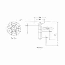 Load image into Gallery viewer, Loire Flush Mount Ceiling Light - line drawing.
