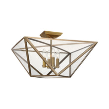 Load image into Gallery viewer, Lorino LED Semi Flush Ceiling Light in Hand-Rubbed Antique Brass (4-Light).
