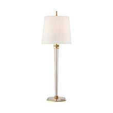 Load image into Gallery viewer, Lyra Buffet Table Lamp in Hand-Rubbed Antique Brass/Crystal.
