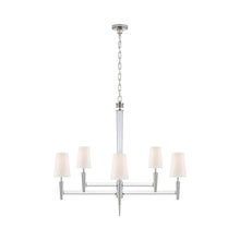 Load image into Gallery viewer, Lyra Chandelier in Polished Nickel/Crystal.
