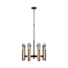 Load image into Gallery viewer, Malik LED Chandelier in Bronze/Alabaster (Medium).
