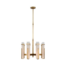 Load image into Gallery viewer, Malik LED Chandelier in Hand-Rubbed Antique Brass/Alabaster (Medium).
