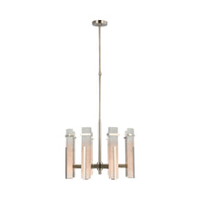 Load image into Gallery viewer, Malik LED Chandelier in Polished Nickel/Alabaster (Medium).
