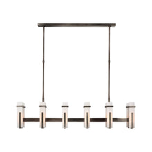 Load image into Gallery viewer, Malik LED Linear Chandelier in Bronze (Alabaster).
