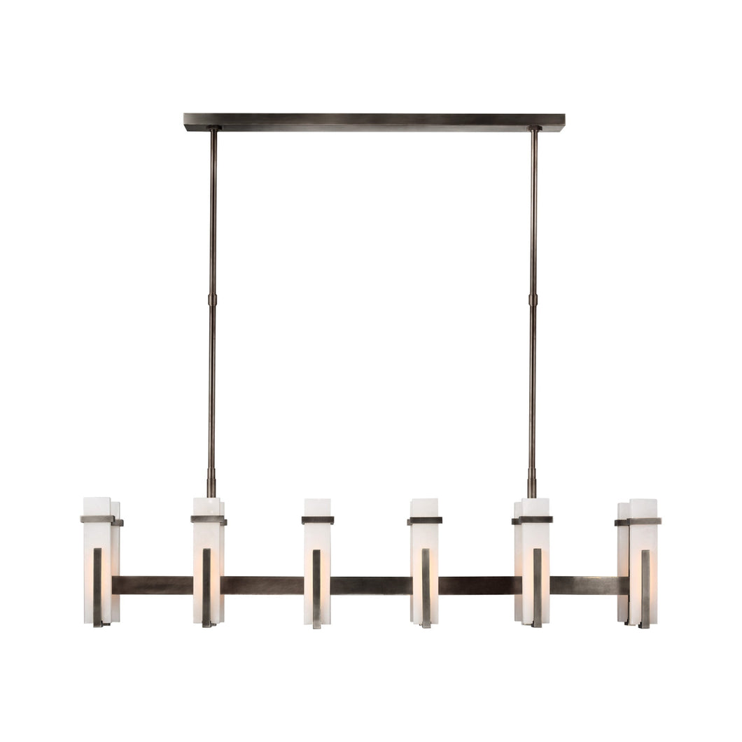 Malik LED Linear Chandelier in Bronze (Alabaster).
