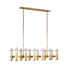 Load image into Gallery viewer, Malik LED Linear Chandelier in Antique Nickel (Crystal).
