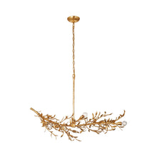 Load image into Gallery viewer, Mandeville Linear Chandelier in Antique Gold Leaf.

