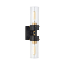 Load image into Gallery viewer, Marais Bath Wall Light in Bronze/Hand-Rubbed Antique Brass/Clear Glass (Large).

