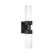 Load image into Gallery viewer, Marais Bath Wall Light in Bronze/Hand-Rubbed Antique Brass/White Glass (Large).
