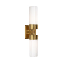 Load image into Gallery viewer, Marais Bath Wall Light in Hand-Rubbed Antique Brass/White Glass (Large).

