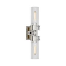 Load image into Gallery viewer, Marais Bath Wall Light in Polished Nickel/Clear Glass (Large).

