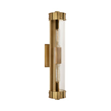 Load image into Gallery viewer, Marais Linear Bath Wall Light in Hand-Rubbed Antique Brass.
