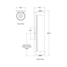 Load image into Gallery viewer, Marais Linear Bath Wall Light - line drawing.
