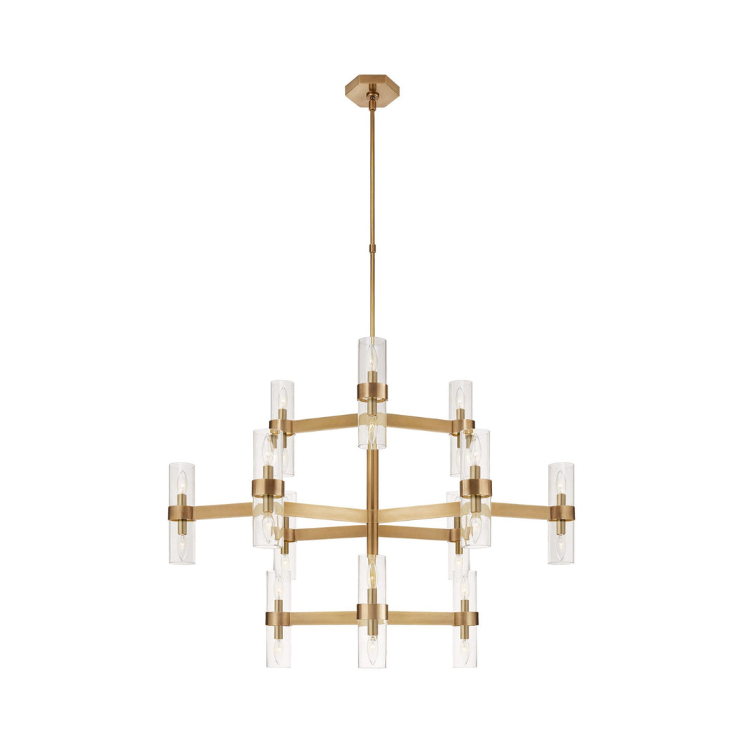 Margita Chandelier in Hand-Rubbed Antique Brass/Clear.