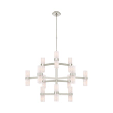 Load image into Gallery viewer, Margita Chandelier in Polished Nickel/White.
