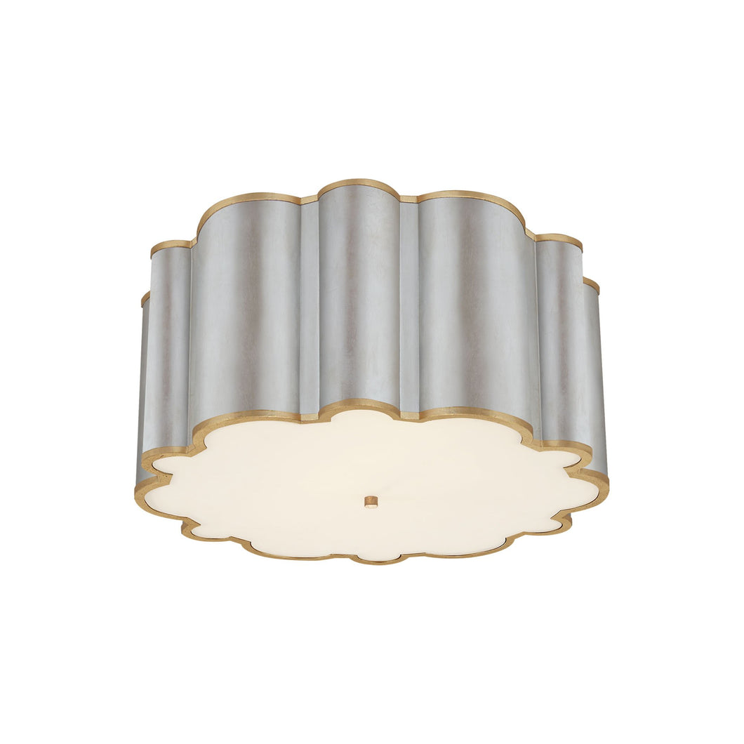 Markos Grande Flush Mount Ceiling Light in Burnished Silver Leaf/Gild.
