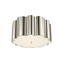 Load image into Gallery viewer, Markos Grande Flush Mount Ceiling Light in Polished Nickel.
