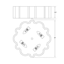 Load image into Gallery viewer, Markos Grande Flush Mount Ceiling Light - line drawing.
