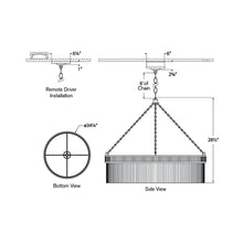 Load image into Gallery viewer, Menil LED Chandelier - line drawing.

