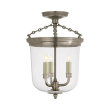 Load image into Gallery viewer, Merchant Semi Flush Mount Ceiling Light in Antique Nickel.
