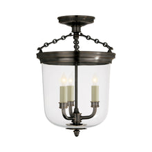 Load image into Gallery viewer, Merchant Semi Flush Mount Ceiling Light in Bronze.
