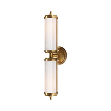 Load image into Gallery viewer, Merchant Vanity Wall Light in Hand-Rubbed Antique Brass.
