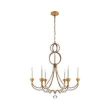 Load image into Gallery viewer, Milan Chandelier in Aged Iron/Frosted Glass (Large).
