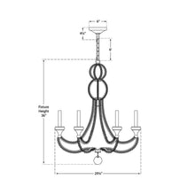 Load image into Gallery viewer, Milan Chandelier - line drawing.

