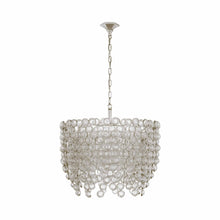 Load image into Gallery viewer, Milazzo Waterfall Chandelier in Burnished Silver Leaf and Crystal (Medium).
